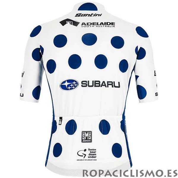 2020 Maillot Subaru Lider Tirantes Mangas Cortas Blanco Azul